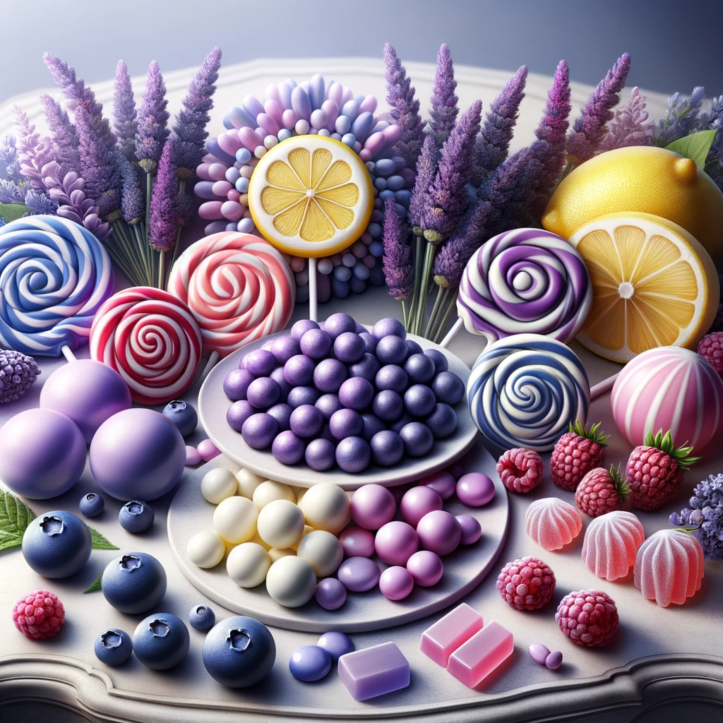 Duo sucettes et gommes Sucette et boule de gommes aux saveurs diverses
