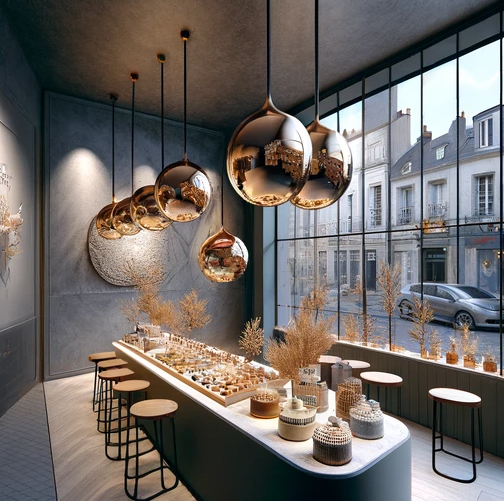 Intérieur cosy de la boutique de Rennes